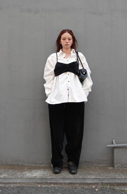 ベロアラインルーズパンツ